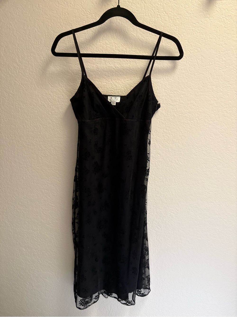 BCBGMaxAzria Black Lace Camisole Dress